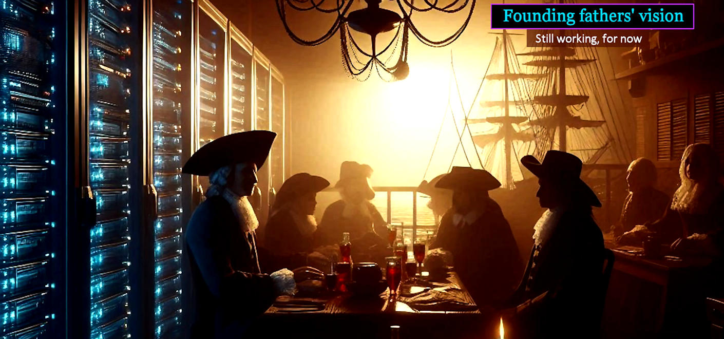 AI vision of Founding fathers, today